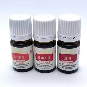Young Living Bundle of Juvaflex / Digize / Longevity Vitality Essential Oils